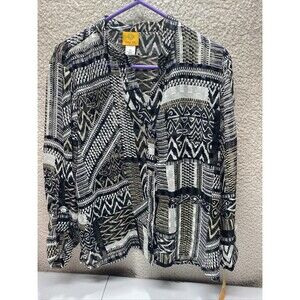 Gorgeous Ruby Rd Sheer Blouse V Neck Size 14